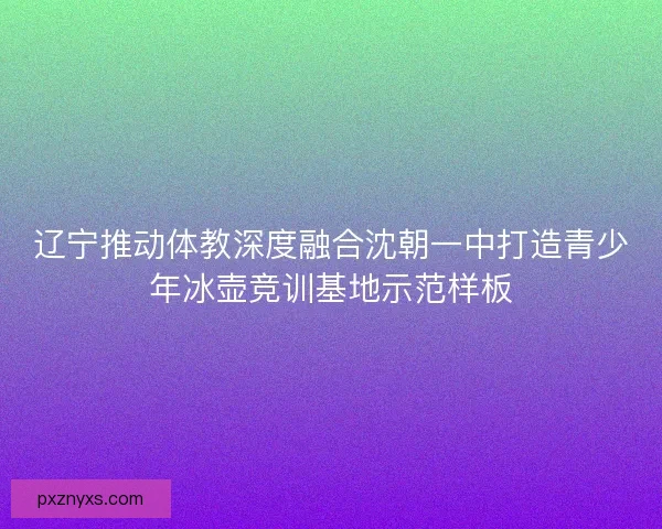辽宁推动体教深度融合沈朝一中打造青少年冰壶竞训基地示范样板
